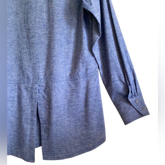 PRANA Hemp Blend Preppy Minimalist Sustainable Button Down Aster Tunic Sz S NWT - Picture 10 of 12